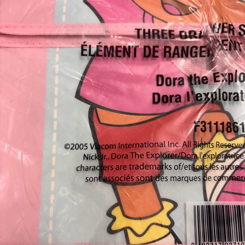 Vintage 2005 Dora The Explorer 3 Drawer Storage Organizer Pink Fabric Baby Boom - Picture 2 of 5